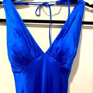 Blue satin dress